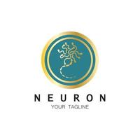 Neuron logo or nerve cell logo design,molecule logo illustration template icon with vector concept