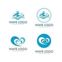 water wave logo design template icon vector