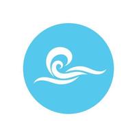 Ola de agua, plantilla de logotipo de diseño de ilustración de vector de playa de onda