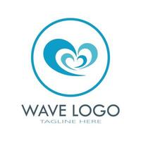 water wave logo design template icon vector