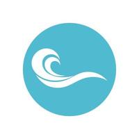 Ola de agua, plantilla de logotipo de diseño de ilustración de vector de playa de onda