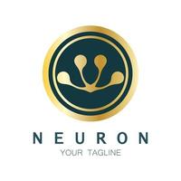 Neuron logo or nerve cell logo design,molecule logo illustration template icon with vector concept