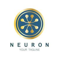 Neuron logo or nerve cell logo design,molecule logo illustration template icon with vector concept