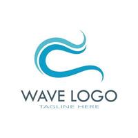 water wave logo design template icon vector