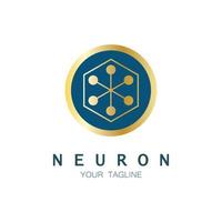 Neuron logo or nerve cell logo design,molecule logo illustration template icon with vector concept