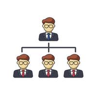 Collection colored thin icon of business man position line , business  and people concept vector illustration.