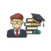 Collection colored thin icon of teacher, book, graduated hat , business  and people concept vector illustration.