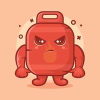 serious gas cylinder character mascot with angry expression isolated cartoon in flat style design vector