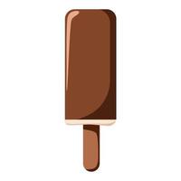 delicioso helado de chocolate. dulce regalo de verano en un palo. vector