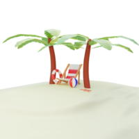 conceito de verão de renderização 3D isolado png