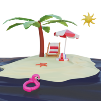 3d rendering summer concept isolated png