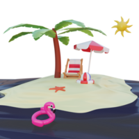 concepto de verano de renderizado 3d aislado png