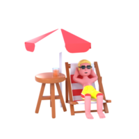 3d character people summer vacation png