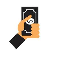 business investment icon hand holding money vector