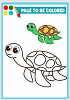 coloring book for kids. turtle vector