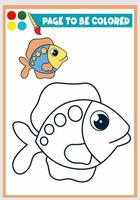 coloring book for kids. fish vector