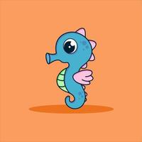 Cute Seahorses vector icon illustration. flat cartoon style. animal nature icon concept