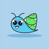 Cute snail vector icon illustration. flat cartoon style. animal nature icon concept
