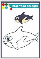 coloring book for kids. whale vector