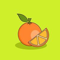 Ilustración de vector de dibujos animados de fruta naranja