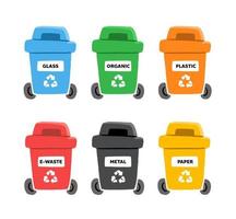 variation type of recycle bin, trash, garbage vector