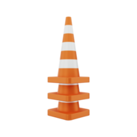 renderização 3D da construção do cone de trânsito png