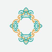 elegant vintage frame with modern color, isolated on white background vector