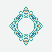 vintage frame, vintage ornament with pastel color, isolated on white background vector
