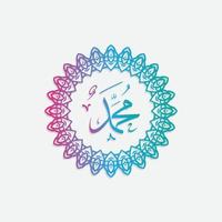 diseño de vector de patrón islámico de tarjeta de felicitación mawlid al-nabi con elegante color degradado. también se puede utilizar para fondo, banner, portada. la media es, el cumpleaños del profeta muhammad