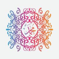 Arabic and islamic calligraphy of the prophet Muhammad, peace be upon him, traditional and modern islamic art can be used for many topics like Mawlid, El-Nabawi . Translation , the prophet Muhammad vector