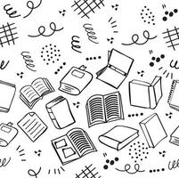 abstract Hand drawn  books doodles seamless pattern vector