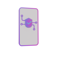 3d ilustración objeto icono teléfono móvil seguridad png