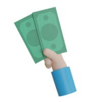 3d Illustration Object icon hand hold money Can be used for web, app, info graphic, etc png