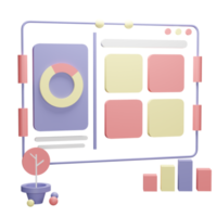 3D-Illustrationsobjektstatistik kann für Web, App, Infografik usw. verwendet werden png