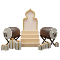 El objeto de ilustración 3d ramadan podium se puede utilizar para web, aplicación, gráfico de información, etc. png