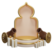 3D-illustratieobject ramadan-podium kan worden gebruikt voor web, app, info-afbeelding, enz png