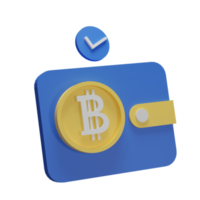 3D-Illustration Objektsymbol Bit Coin Wallet kann für Web, App, Infografik usw. verwendet werden png