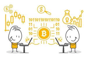 figuras de palitos. bitcoins vector