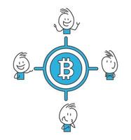 figuras de palitos. bitcoins vector