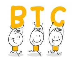 figuras de palitos. bitcoins vector