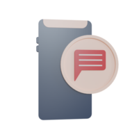 3d Illustration Object Icon mobile phone chat png