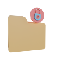 3d Illustration Object icon folder security Can be used for web, app, info graphic, etc png