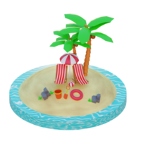 verão de objeto de ilustração 3D png