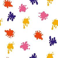 Spray paint seamless pattern. Colorful collection of splashes, liquids of decorative shapes. Various splashes and drops, cartoon splashes. Vector cartoon illustration isolate