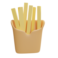 3D-Illustration Objektsymbol Pommes Frites kann für Web, App, Infografik usw. verwendet werden png