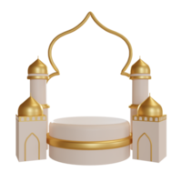 O pódio do ramadan do objeto de ilustração 3d pode ser usado para web, aplicativo, gráfico de informações, etc. png