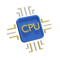 3D-Illustrationsobjektsymbol CPU kann für Web, App, Infografik usw. verwendet werden png