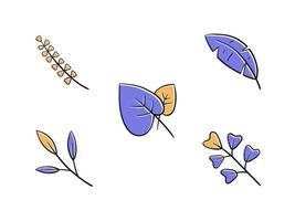 Hand Drawn Leaf Illustration Collection vector