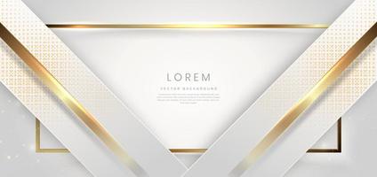 Abstract luxury white background. White geometric diagonal shape with lighting effect and sparkle with copy space for text. Luxury frame design style. vector