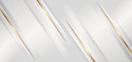 Abstract 3d elegant template white background with gold lines diagonal and copy space for text. Luxury style. vector
